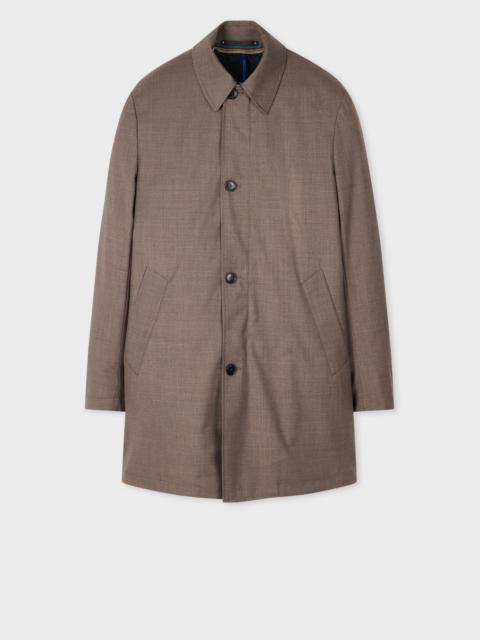 Paul Smith Brown Melange 'Storm System' Wool Mac With Detachable Gilet