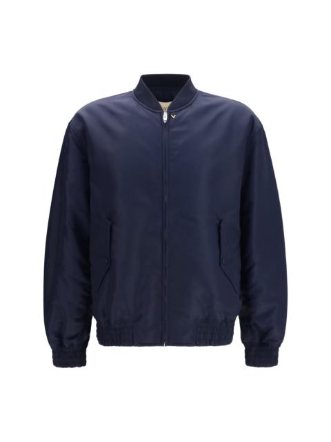 Valentino Valentino Nylon Jacket With Ruffles Navy Peony