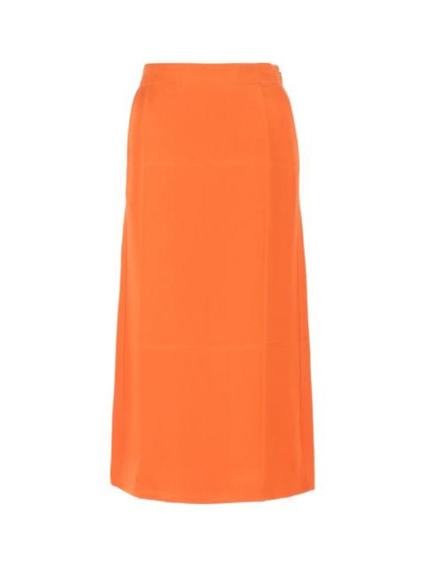 Loewe Woman Orange Satin Skirt