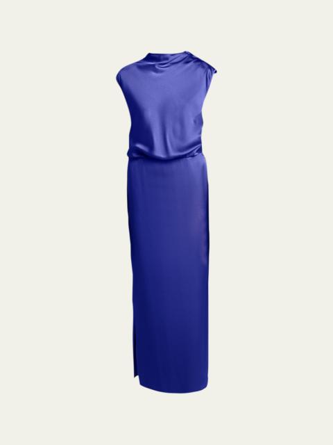 GIORGIO ARMANI High-Neck Double Silk Satin Gown