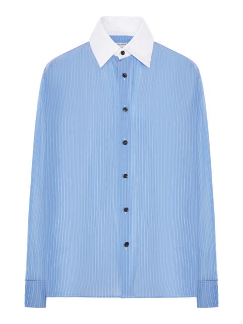 Bottega Veneta Bottega Veneta Women Striped Shirt With Contrasting Collar