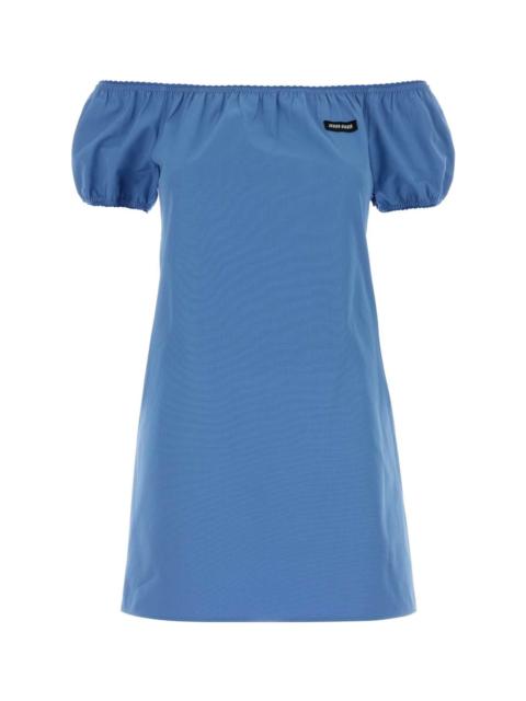 Miu Miu Cerulean Poplin Mini Dress