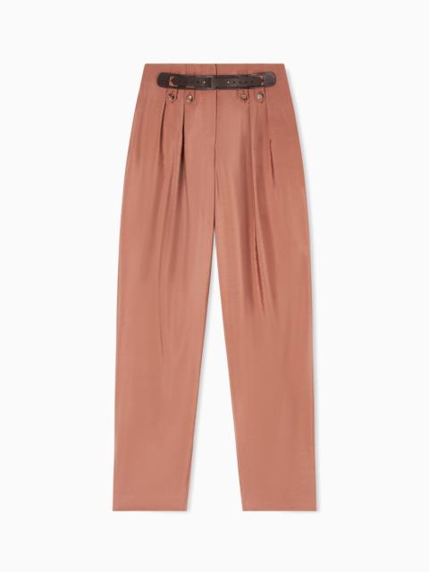 EMPORIO ARMANI ICON MODAL MUSLIN OVAL-LEG TROUSERS