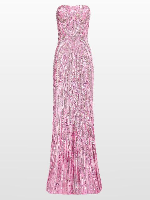 JENNY PACKHAM Jenny Packham Euphoria Sequin-Embellished Strapless Dress in Parma Violet at Nordstrom