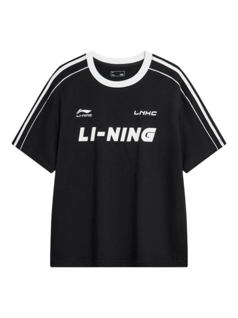 Li-Ning Li-Ning Graphic Soccer T-shirt 'Black White' AHSU657-2
