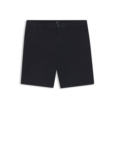 BOSS MODERN-FIT SHORTS IN STRETCH-COTTON TWILL