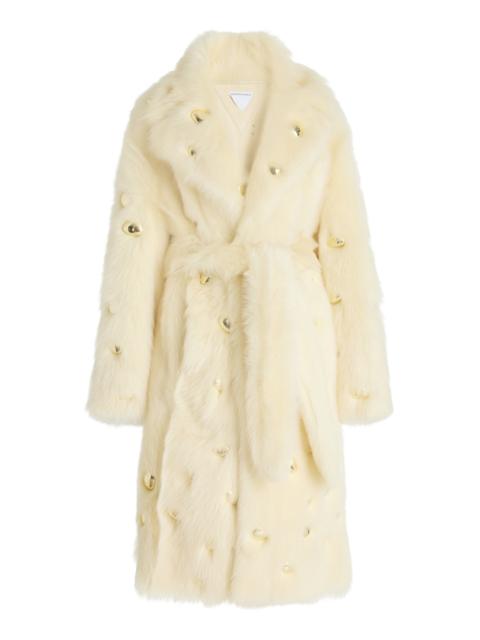 Bottega Veneta Embellished Shearling Coat neutral