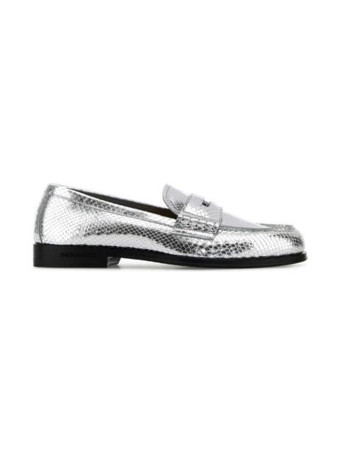 Silver Leather Neoclassic Loafers