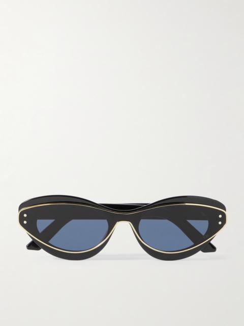 Dior Diormeteor B1i Gold-tone And Acetate Cat-eye Sunglasses