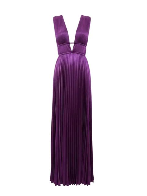 ULLA JOHNSON Lena Satin Gown in Amaranth