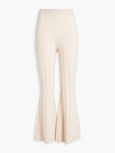 JOSEPH Ribbed merino wool-blend flared pants