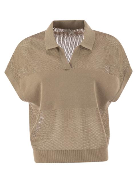 PESERICO Peserico Women Tricot Polo Shirt In Pure Cotton Crepe Yarn