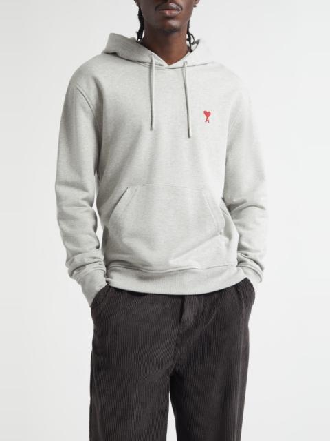 AMI Paris AMI PARIS Embroidered Ami De Coeur Cotton Hoodie in Heather Ash Grey at Nordstrom