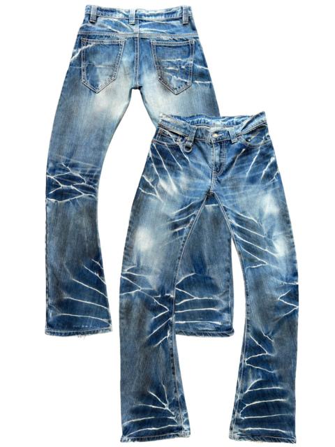 Other Designers Japanese Brand - Japanese Lightning Curve Goth Flare Denim Jeans 32x33