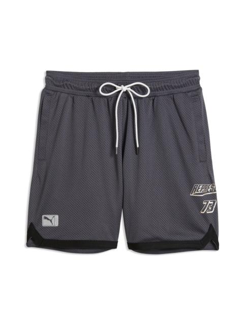 PUMA PUMA x Represent Mesh Drawstring Basketball Shorts in Galactic Gray at Nordstrom