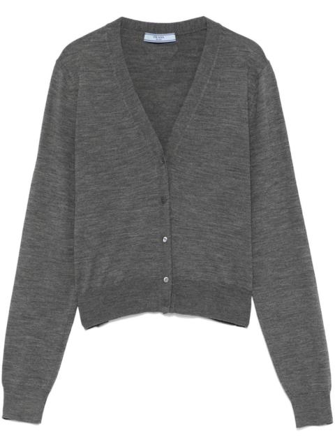 Prada Prada Women V-Neck Lightweight Knit Wool Cardigan