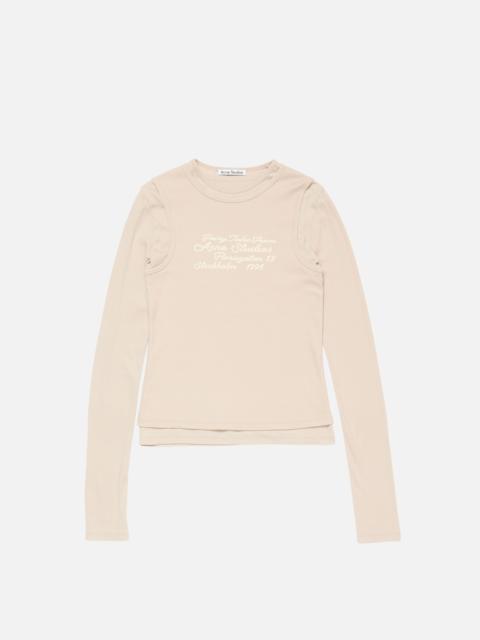 Acne Studios Layered long-sleeve t-shirt - Oatmeal beige