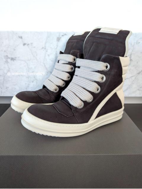 Rick Owens 💥SAMPLE SUEDE JUMBOLACE LEATHER GEOBASKET SNEAKERS