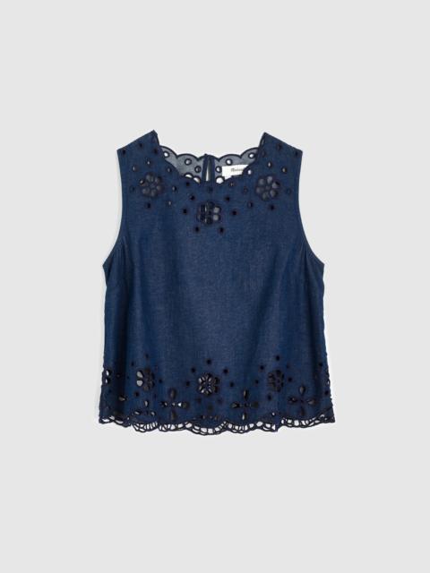 Madewell Denim Embroidered Shell Top