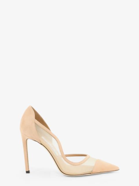JIMMY CHOO Jimmy Choo Brigitte Voile And Suede Décolleté