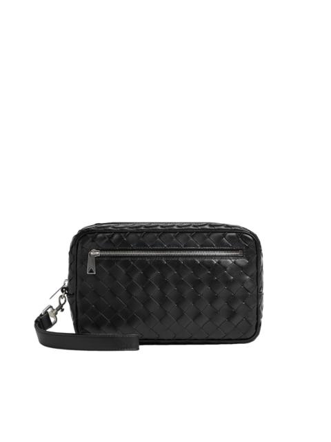 Bottega Veneta BOTTEGA VENETA $2150 Black Intrecciato Pouch With Wristlet N