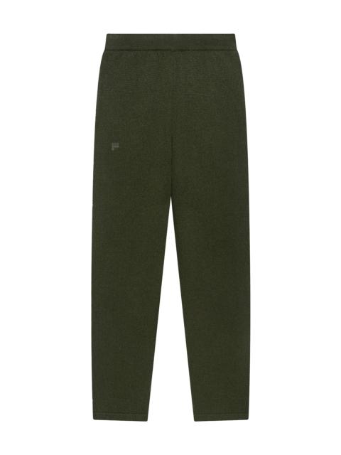 PANGAIA Womens Recycled Cashmere Tapered Track Pants - Rosemary Green