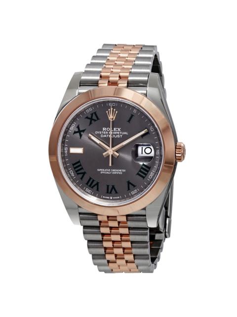 ROLEX Rolex Datejust 41 Grey Dial Men's Steel and 18K Everose Gold Jubilee Watch 126301GYRJ