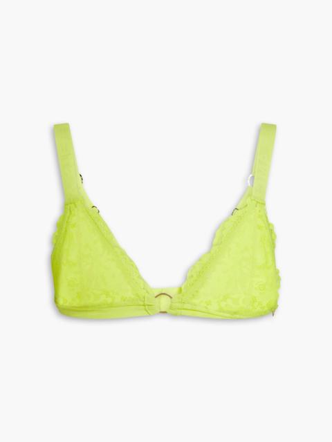 Stella McCartney Neon stretch-lace triangle bra