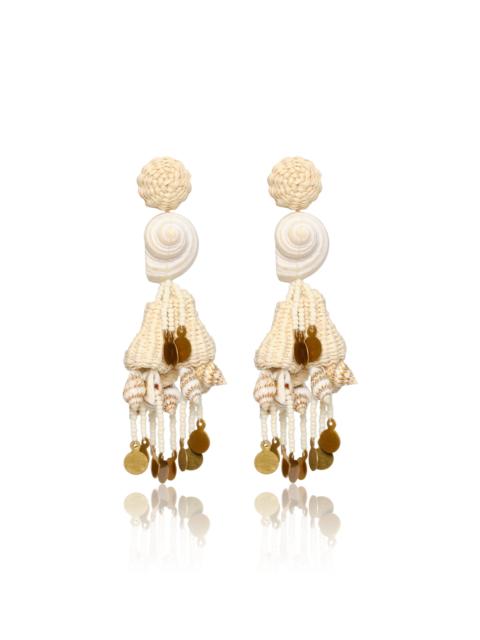 Johanna Ortiz Serenade In Swim Shell Earrings white