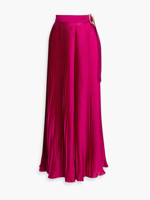 PatBO Dream pleated satin wide-leg pants