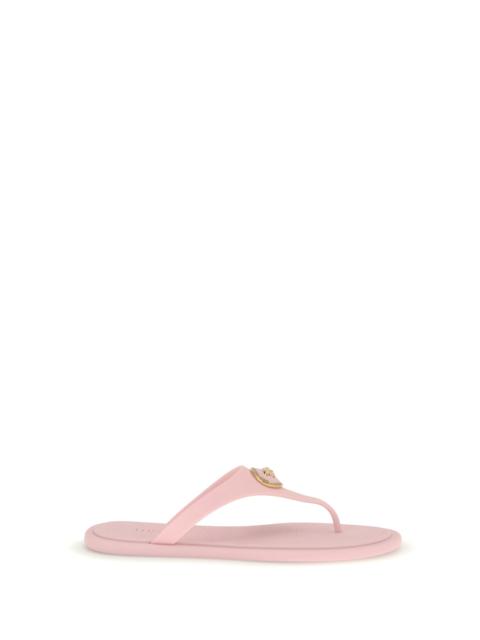 VERSACE Versace Rubber Thong Sandals Pastel Pink Versace Gold