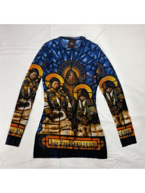 Jean Paul Gaultier 1998 Fall/Winter Jean Paul Gaultier Inuit Saint Stained Glass Mesh Tattoo Top