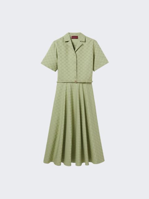 GUCCI Midi Length Gg Gabardine Dress Reseda