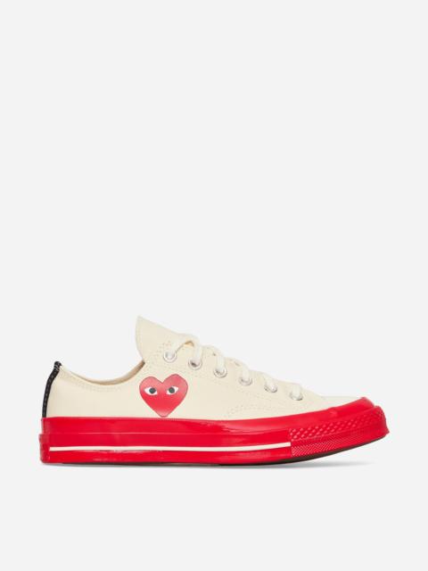Comme des Garçons PLAY Converse Red Sole Chuck 70 Low Sneakers Beige