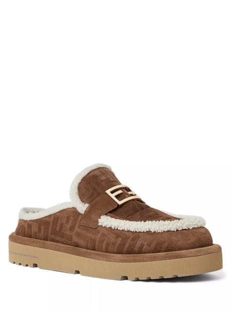 FENDI Women's Apres Chic FF Shearling Lined Mules