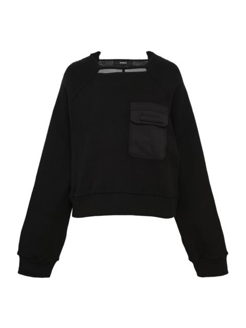 BONBOM Detachable Logo Tag Chest Pocket Top