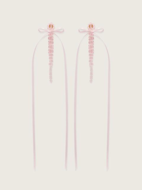 Simone Rocha Slim Bow Ribbon Drip Earrings