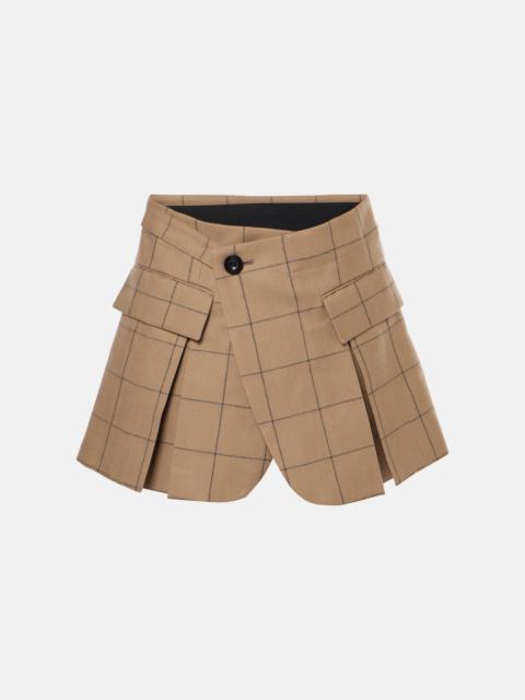 Checked wool shorts