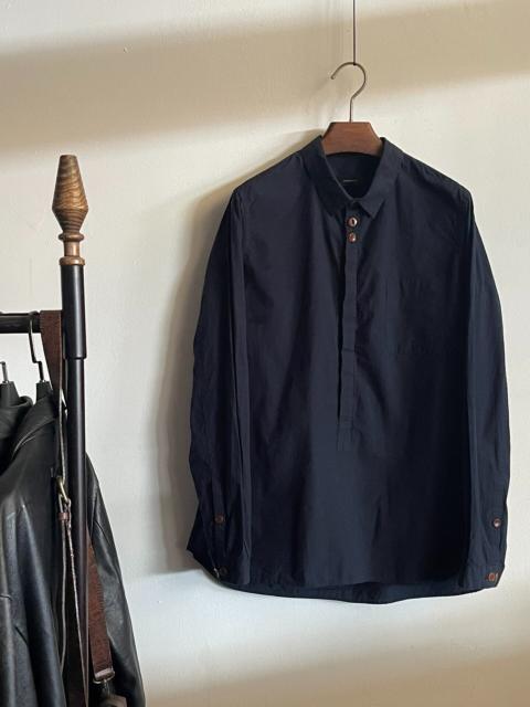 UNDERCOVER Undercover navy blue Henry collar shirt
