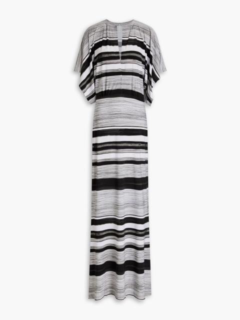 NORMA KAMALI Obie striped stretch-jersey maxi dress