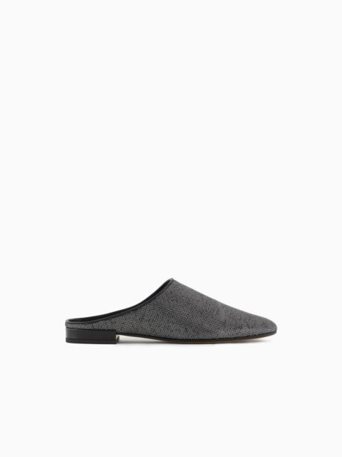 GIORGIO ARMANI GIORGIO ARMANI X 10 CORSO COMO MULES IN LUREX FABRIC AND LEATHER
