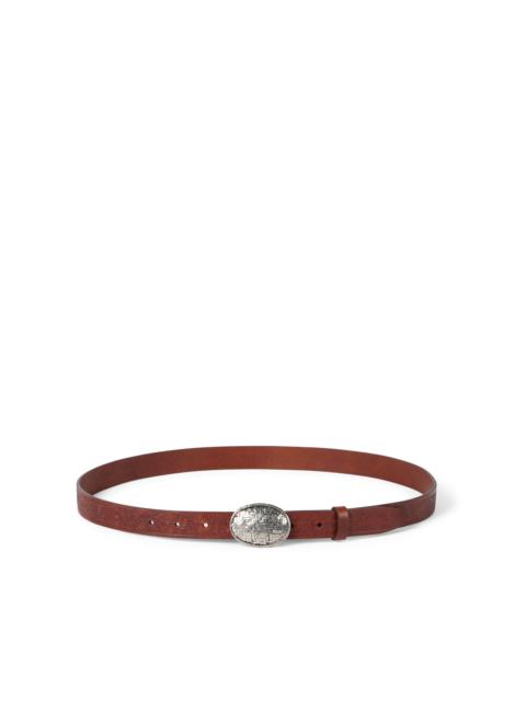 Brunello Cucinelli Brunello Cucinelli Calfskin belt in Mahogany at Nordstrom