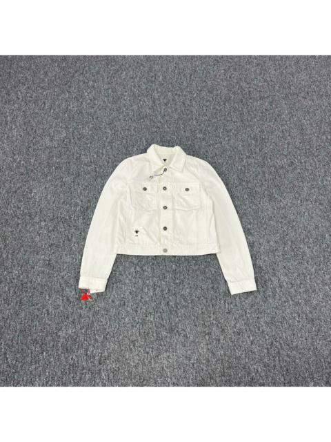 Dior Dior White Denim Jacket With Floral Embroidery