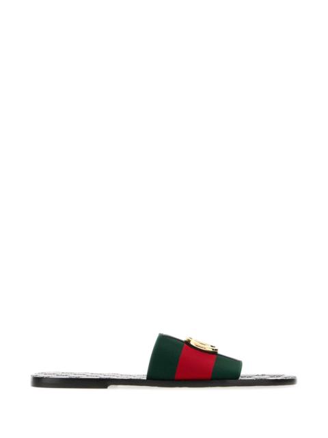 GUCCI Gucci Men Embroidered Fabric Riviera Slippers