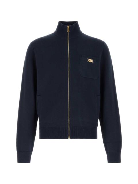 VERSACE Dark Blue Cotton Blend Cardigan