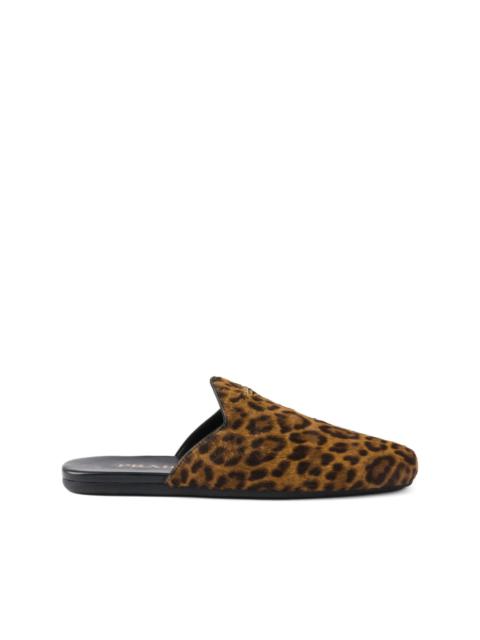 leopard-print leather mules