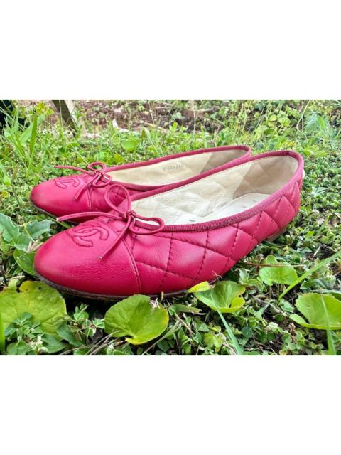 CHANEL Authentic Chanel Aged Calfskin Ballet Flats