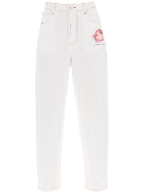 Marni "Jeans With Embroidered Logo And Flower Patch Women