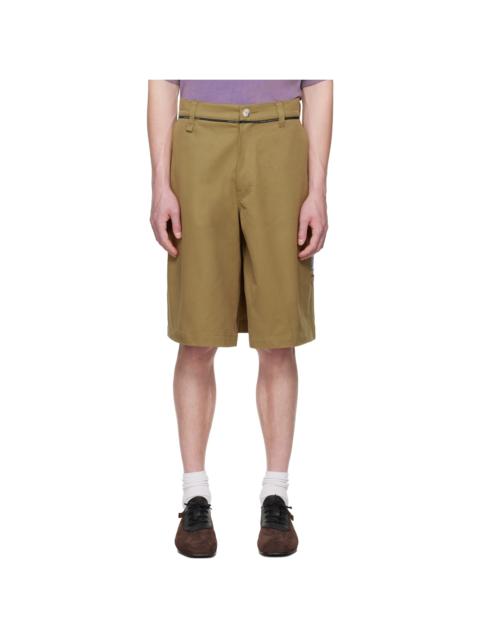 Martine Rose Khaki Twisted Skate Shorts
