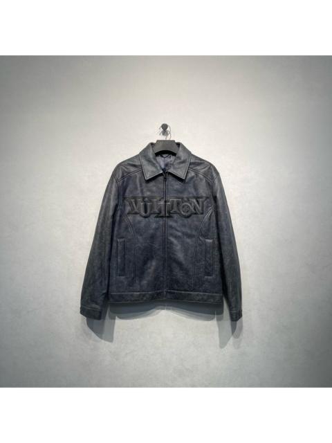 Louis Vuitton Louis Vuitton logo-printed distressed leather jacket